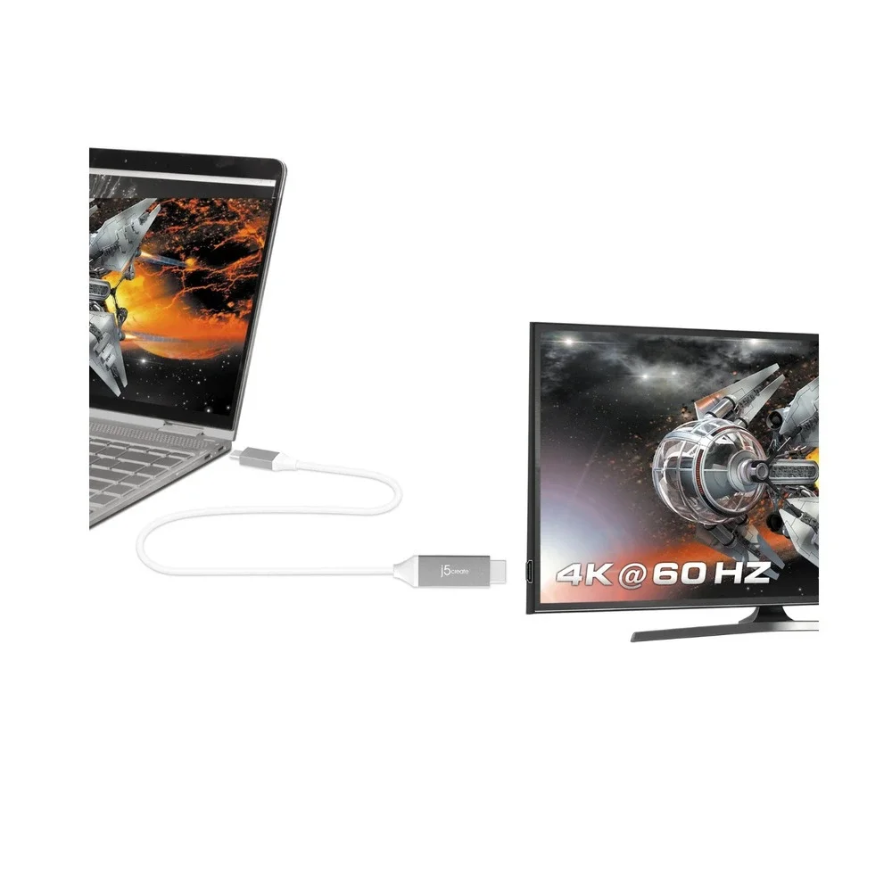 j5create USB-C to HDMI 4K Cable JCC153G‎ – 6ft 18Gbps Video Adapter 4K@60Hz